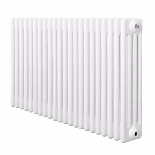 Monster Shop Traditional 4 Column Radiator in Gloss White Carbon Steel, W/H/D: 101 x 60 x 6 cm