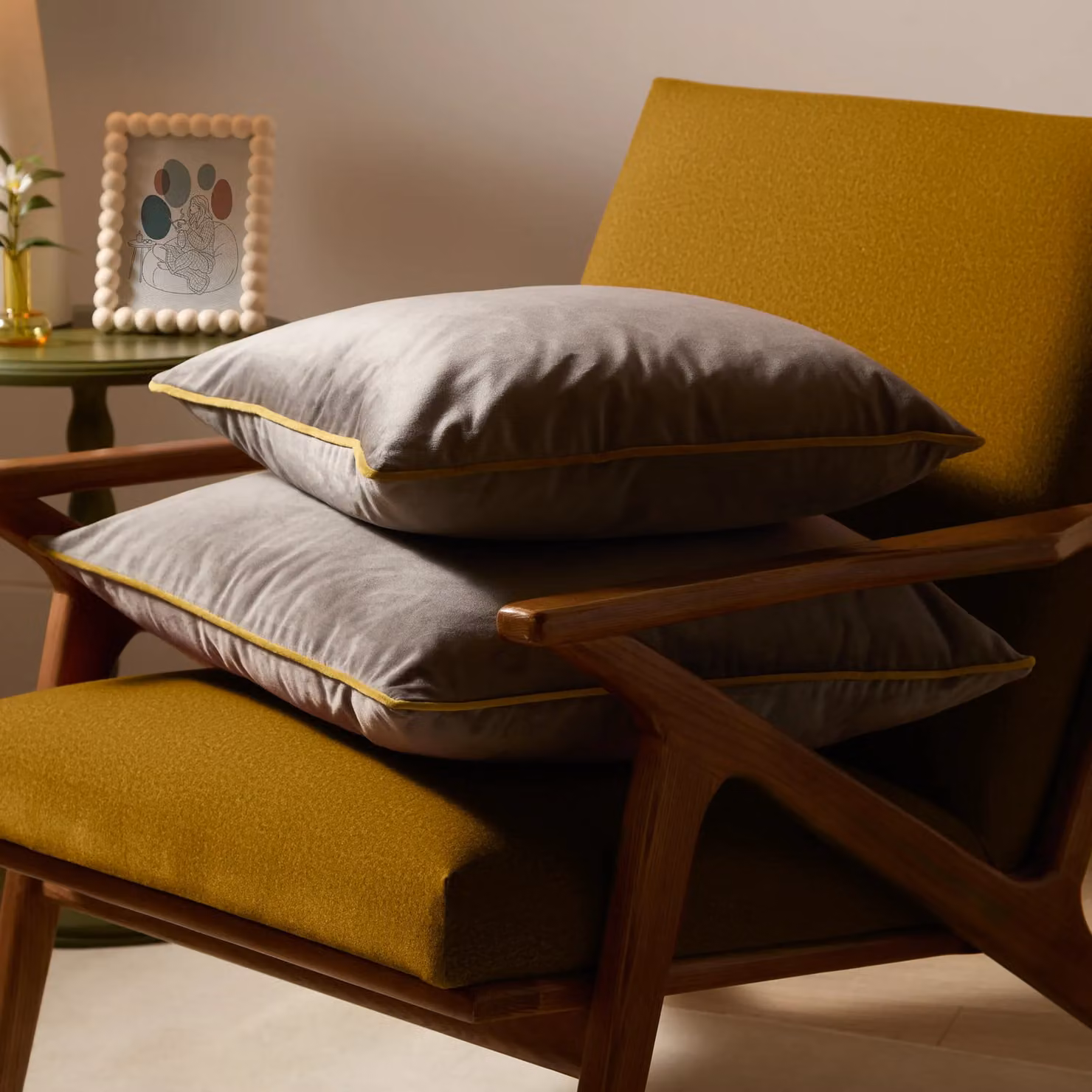 Furn Velvet Square Cushion with Removable Cover, W/D/H: 45 x 45 x 45 cm – 5