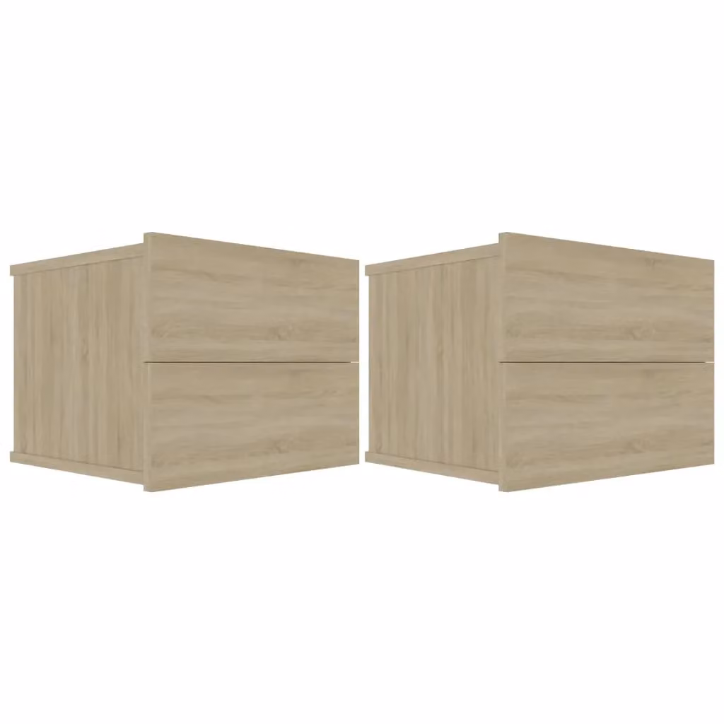 Berkfield Home Set of 2 Sonoma Oak Bedside Cabinets in Beige, W/D/H: 40 x 30 x 30 cm – 2