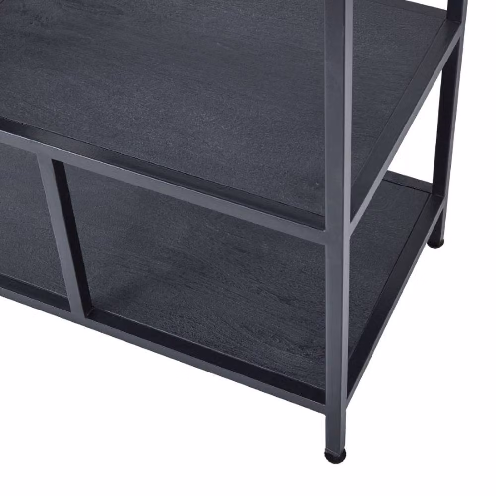 Lemon Pavilion Industrial Metal Large Multi Shelf Unit, Black, W100 x D40 x H200 cm – 3