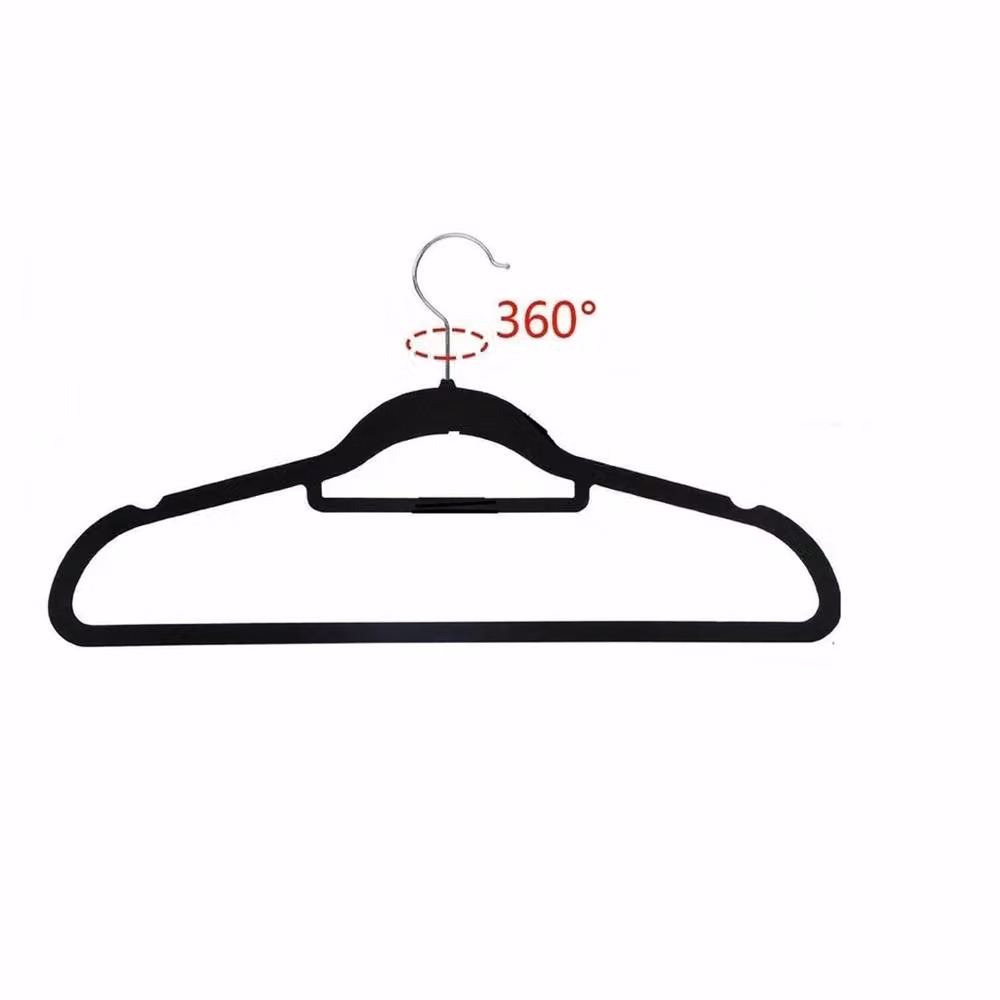 FORGEVIO 100 Pack Non-Slip Velvet Flocked Curved Clothes Hangers in Black – 2
