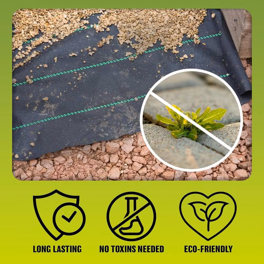 BARGAINS-GALORE Heavy Duty Weed Control Fabric Ground Cover Tarp, Black, W: 150 cm, L: 800 cm – 4