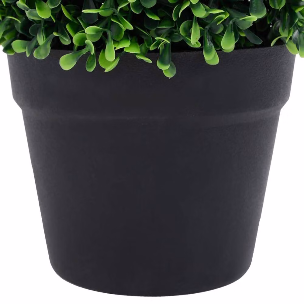 Berkfield Home Artificial Green Boxwood Plants, Set of 2 Ball Shaped Potted Plants, Height: 32 cm – 5