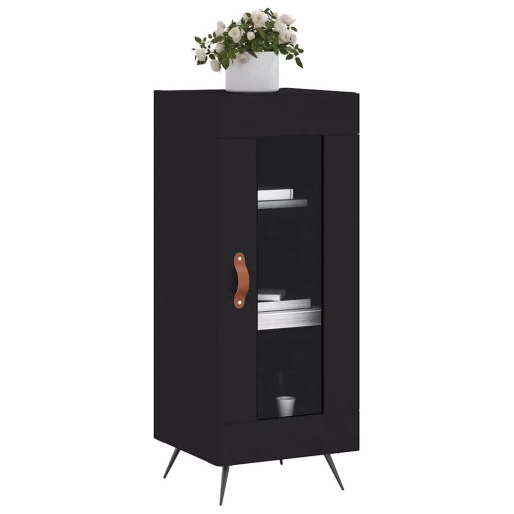 Berkfield Home Black Matt Sideboard in Engineered Wood W/D/H: 34.5 x 34.5 x 90 cm – 3