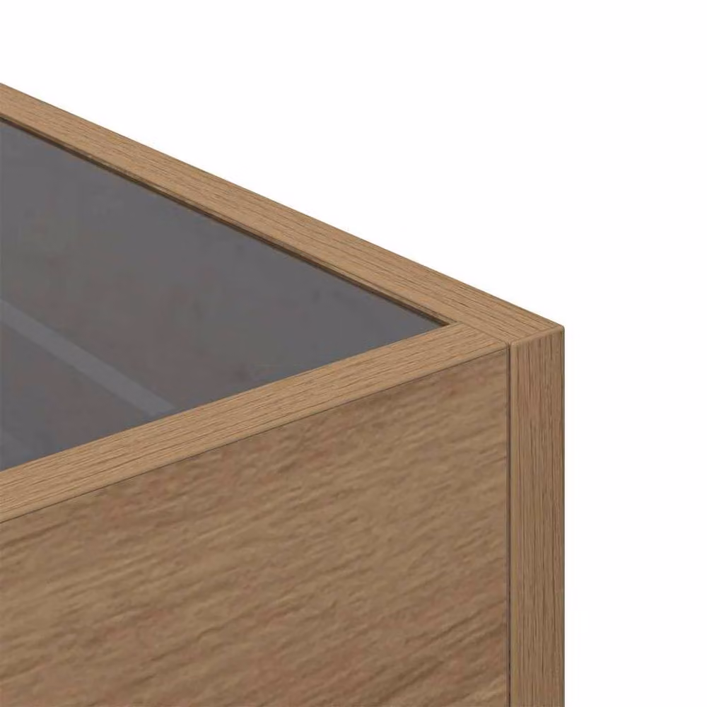 Berkfield Home Artisan Oak Decorative Coffee Table, Brown, W/D/H: 50 x 50 x 30 cm – 4