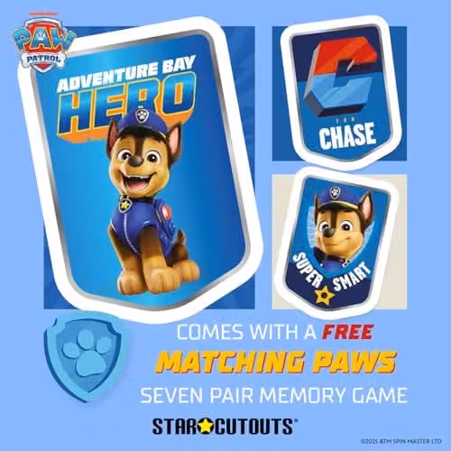 Star Cutouts SC4599 Paw Patrol Chase, Rocky and Zuma Multi Pack Cardboard Cutouts, Multicolour, Height: 66 cm – 3