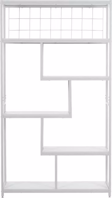 Minimalist White Metal Freestanding Open Back Storage Rack