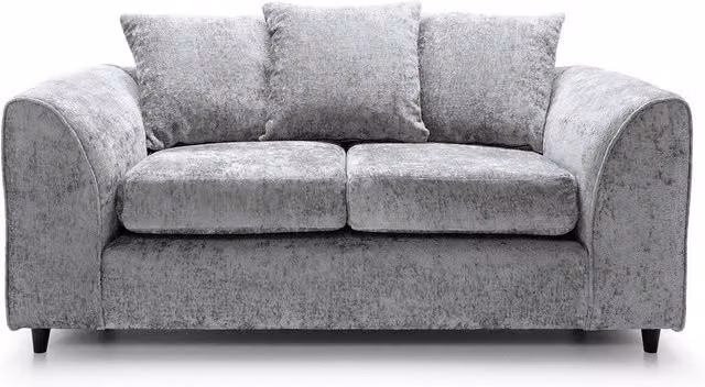 Abakus Direct Harriet 2 Seater Sofa in Light Grey Crushed Chenille Fabric – 1