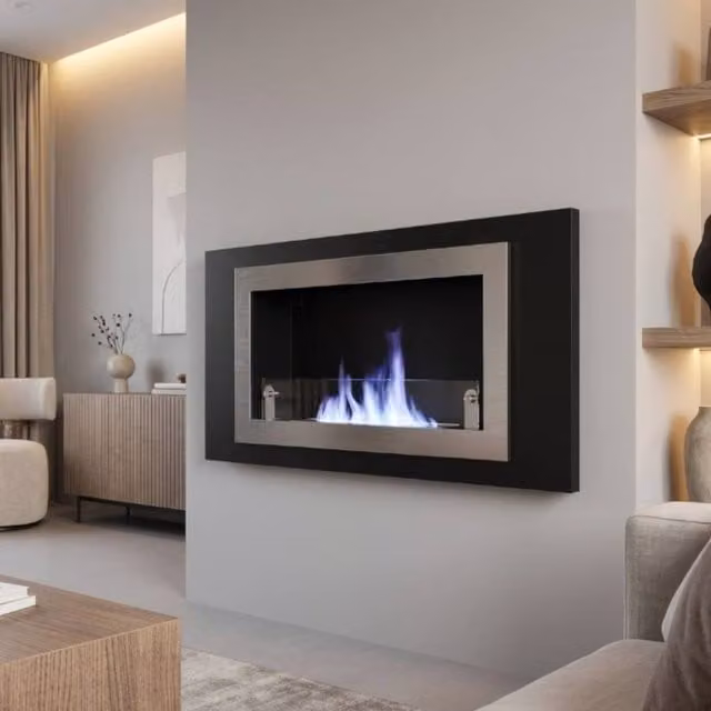 Garden Greatness Aurelia Stainless Steel Bio-Ethanol Fireplace in Silver – 1
