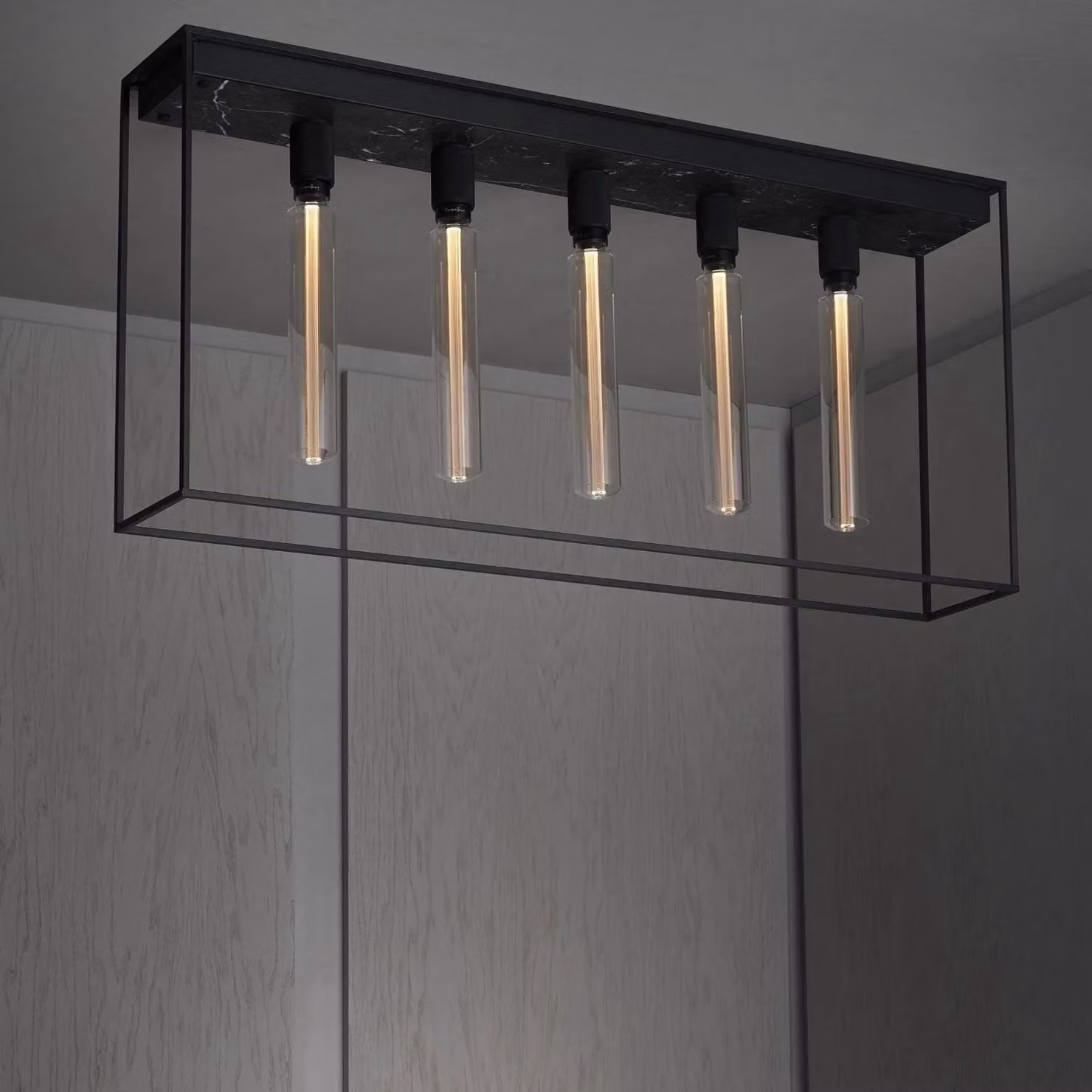 Buster + Punch Caged Ceiling 5.0 Rectangular Chandelier in Black