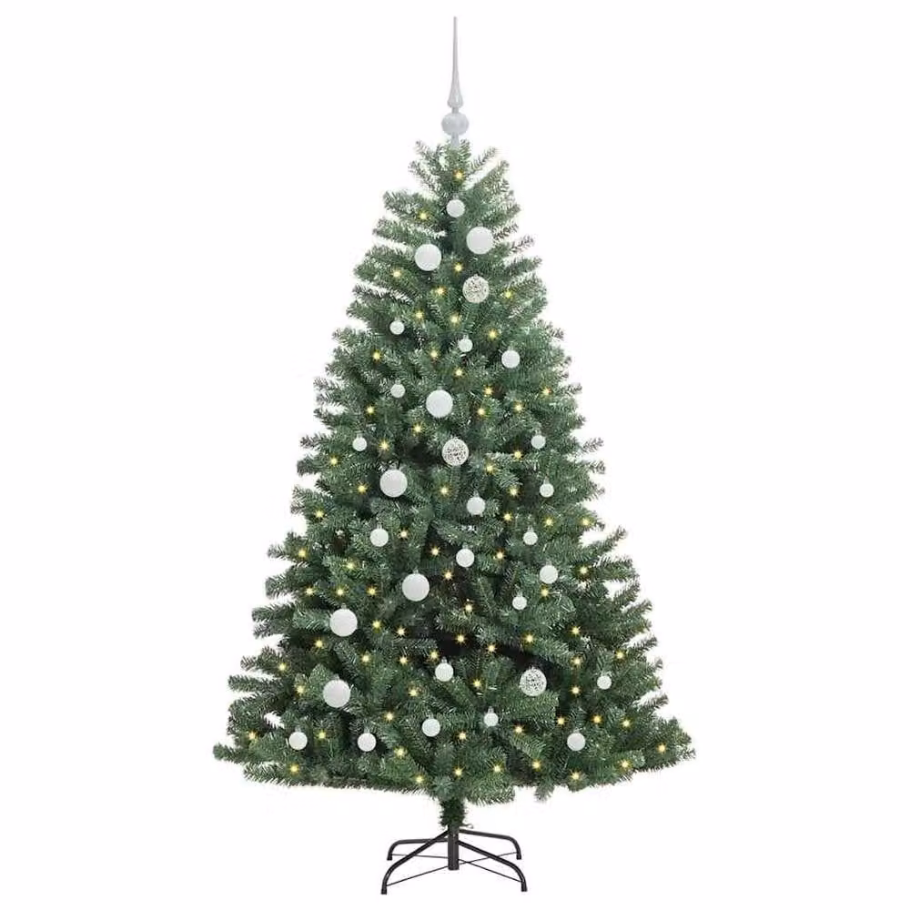 Berkfield Home Green Artificial Hinged Christmas Tree, Height: 150 cm – 3