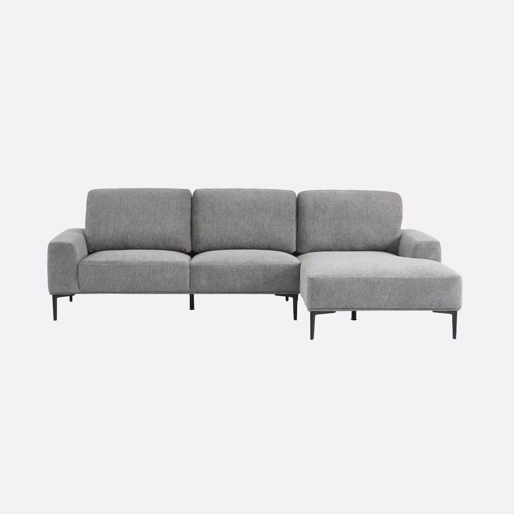 Sweekeek 3-Seater Right-Hand Corner Sofa in Grey Fabric and Metal, W: 260 cm, D: 162.35 cm, H: 77 cm – 2