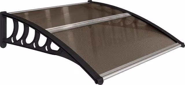 Outsunny Brown Wall-Mounted Front Door Canopy and Outdoor Window Awning, W: 103 cm, D: 96.5 cm