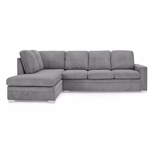 Home Detail Alcott Left-Hand Facing L-Shape Corner Sofa in Grey Cord Fabric