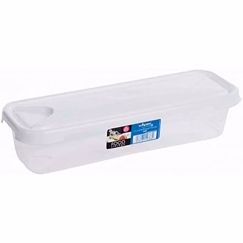 Wham Transparent and White Long Rectangular Food Box, 1.2 l