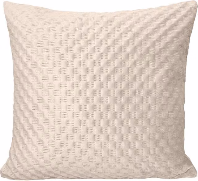 Intimates Beige Velvet Graphic Square Filled Cushion, W/D/H: 43 x 43 x 43 cm