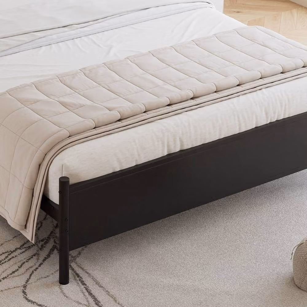 Matteo Black Metal Double Bed with PU Upholstered Headboard W/D/H: 140 x 200 x 102.5 cm – 6