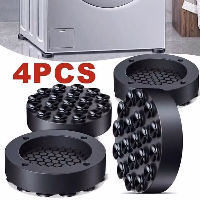 SPETLEK 4-Piece Anti-Vibration Pads in Black, W: 520 mm – 1