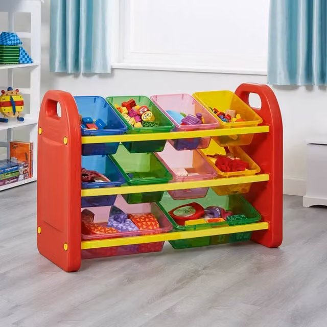 Liberty House Toys Kids 10 Bin Toy Organiser Unit in Multicolour