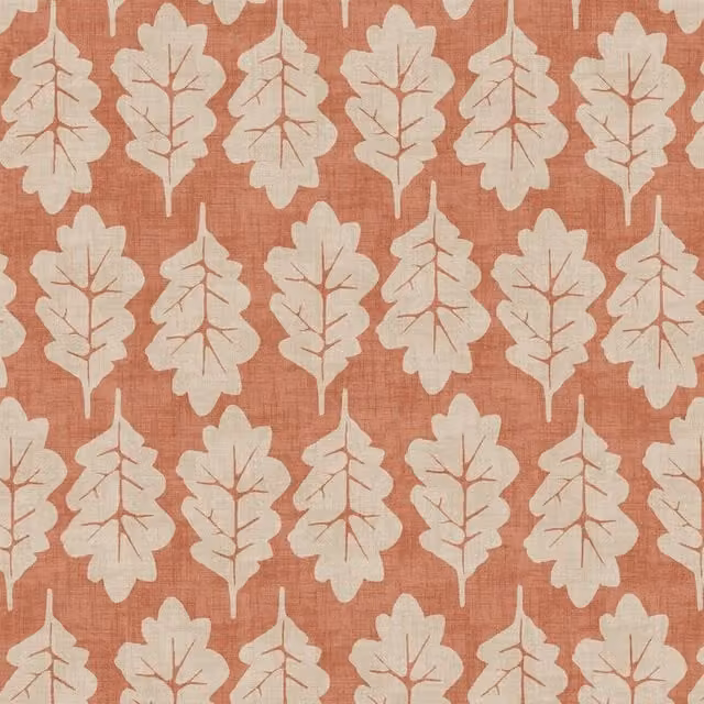 iLiv Oak Leaf Fabric Armchair in Paprika Orange and Red