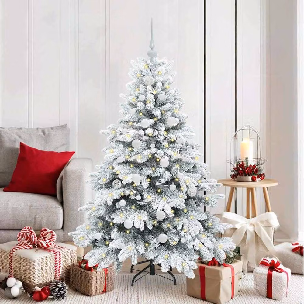 Berkfield Home Beautiful Artificial Christmas Tree with 150 LEDs, Green and White, Height: 150 cm – 2