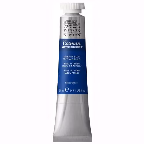 Winsor & Newton Cotman Watercolour Paint, Intense Blue, 21 ml – 2