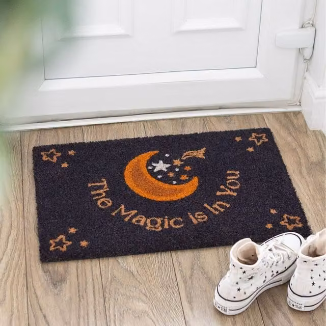 Kingsbury Gifts The Magic is in You Coir Doormat, Purple and Black, W: 60 cm, D: 40 cm