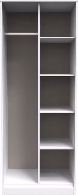 Diamond Kobe Ready Assembled Tall Open Wardrobe in Pink, White and Gold