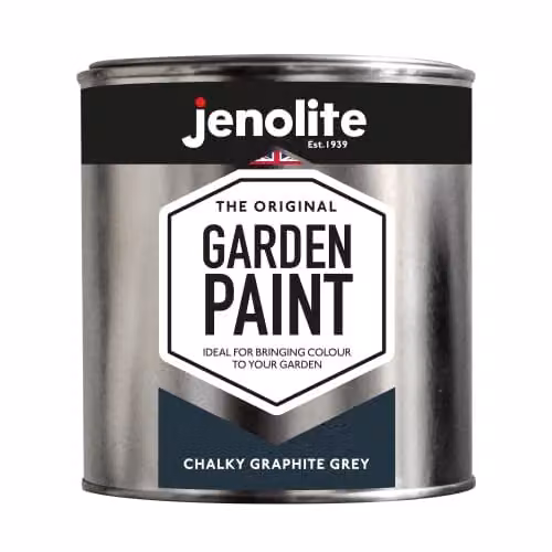 JENOLITE Chalky Graphite Grey Garden Paint for Wood, Metal, Plastic and Stone, 1 Litre – 1