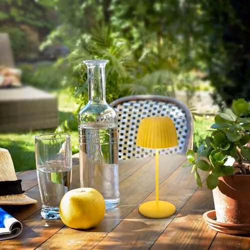 Briloner Riffle Mini Rechargeable LED Table Lamp, Yellow, W/D/H: 8.5 x 8.5 x 20 cm – 9