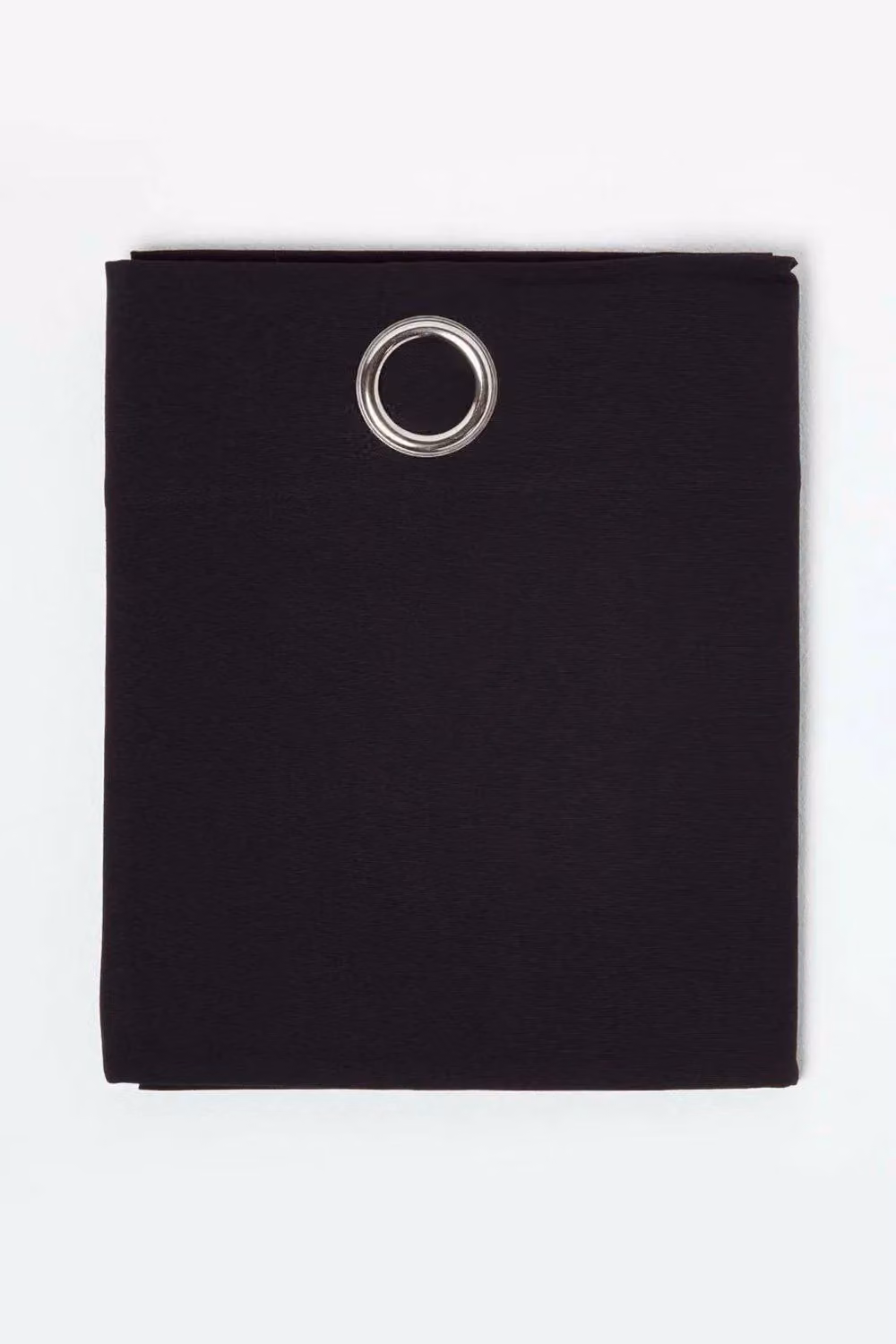 Homescapes Plain Black Cotton Eyelet Curtain Pair, Width: 140 cm, Drop: 183 cm – 2
