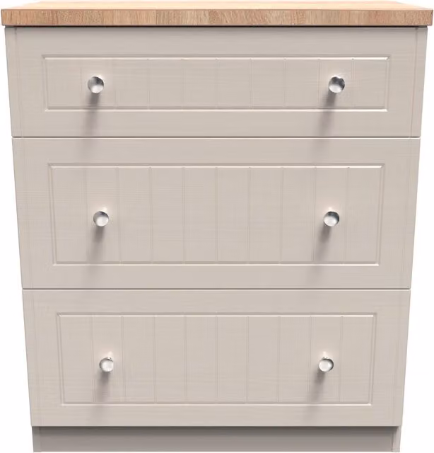 2 U Norton Ready Assembled 3 Drawer Deep Chest in Taupe