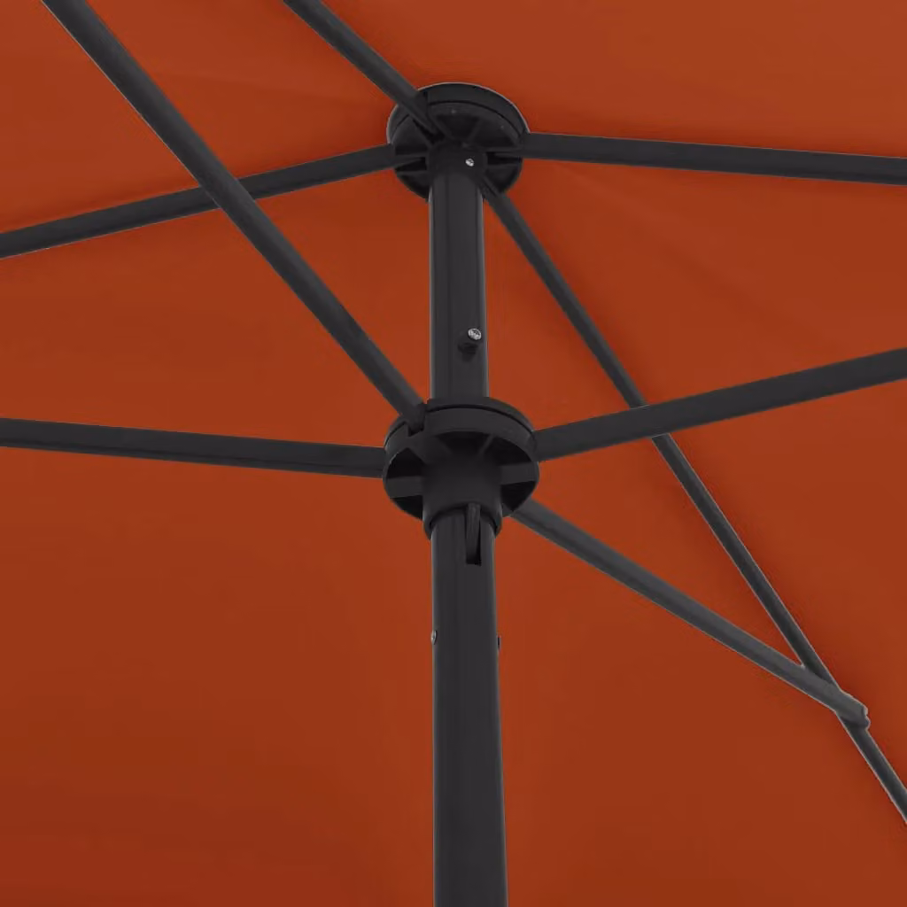 Berkfield Home Beach Umbrella in Terracotta Brown, W: 200 cm, D: 125 cm – 2