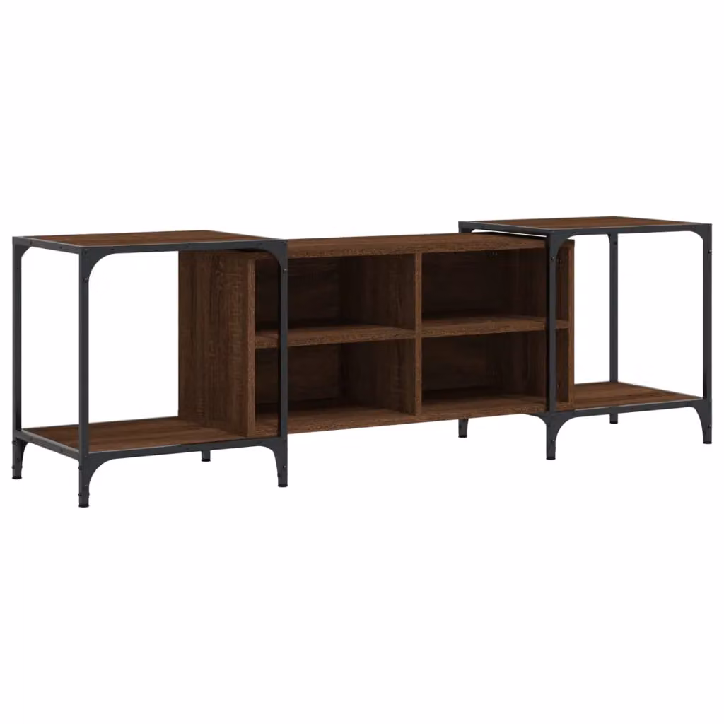 Berkfield Home TV Cabinet in Brown Oak, W: 153 cm, D: 37 cm, H: 50 cm – 2