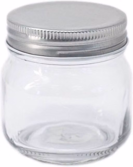 KDMD Round Glass Jar with Screw Lid, 150 ml, Clear