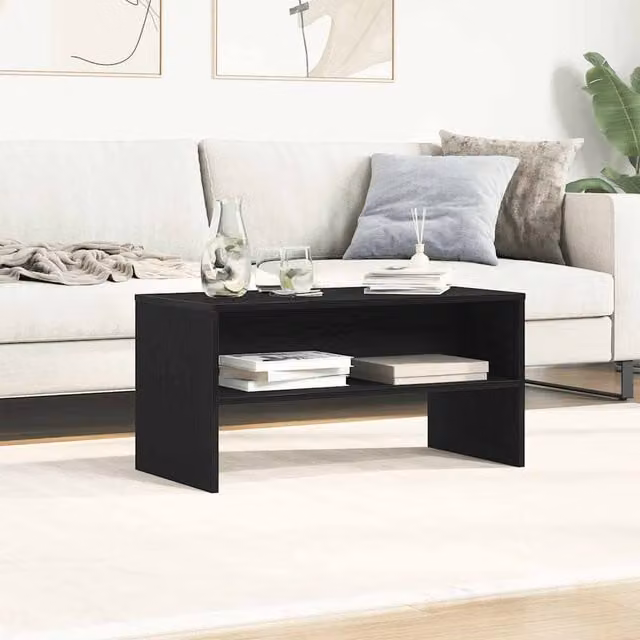Berkfield Home Modern Black Oak TV Cabinet in Matt MDF, W/D/H: 80 x 40 x 40 cm – 1