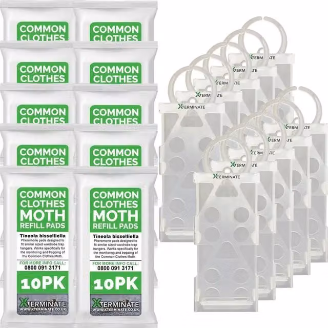 Xterminate Hanging Moth Traps, White, Pack of 10