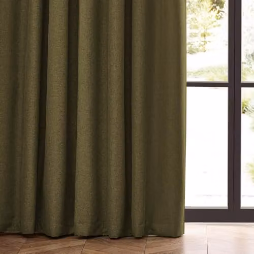Riva Home Dawn Thermal Blackout Pencil Pleat Curtains, Green, Width: 229 cm, Drop: 137 cm – 4