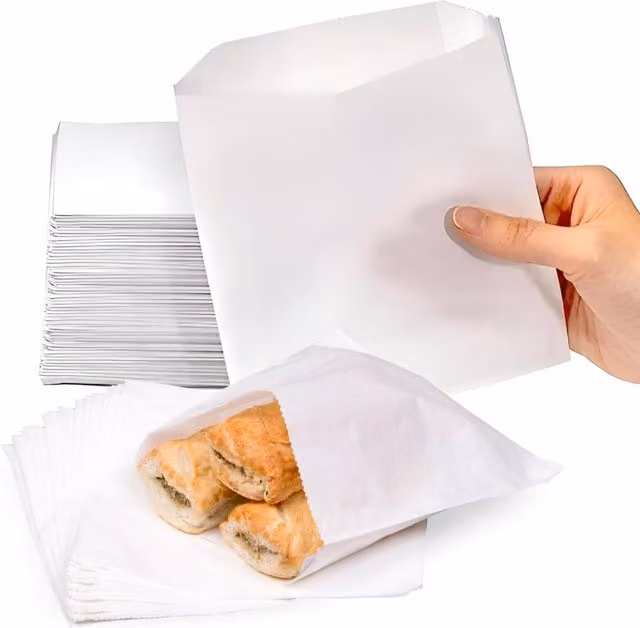 ECONX White Greaseproof Paper Sandwich Bags, 25.4 cm