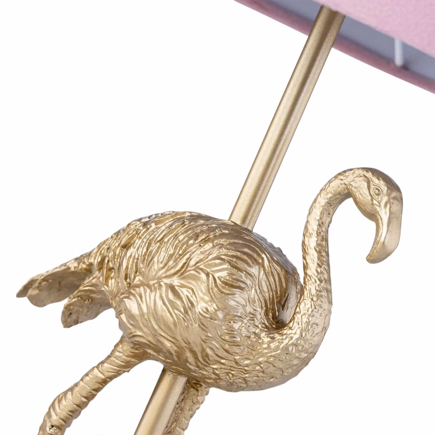 First Choice Lighting Flamingo Gold and Pink Table Lamp with Fabric Shade – 2