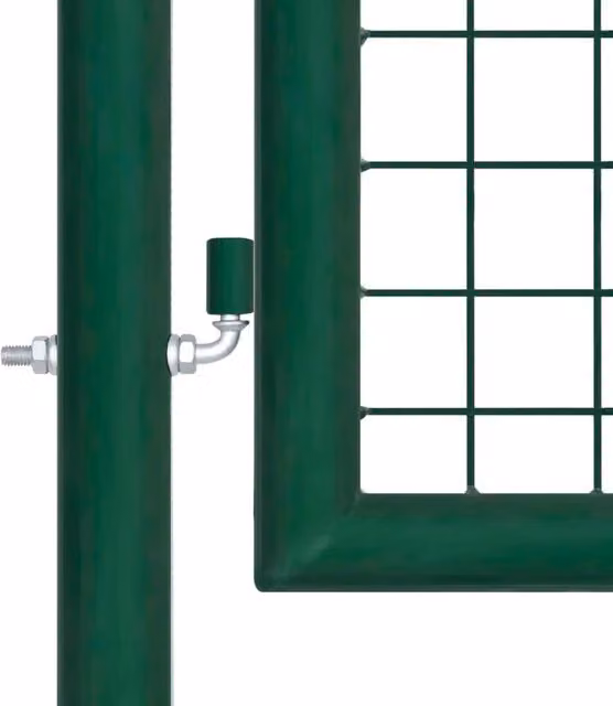 Berkfield Home Green Galvanised Steel Mesh Single Garden Gate W: 390 cm, H: 100 cm – 1
