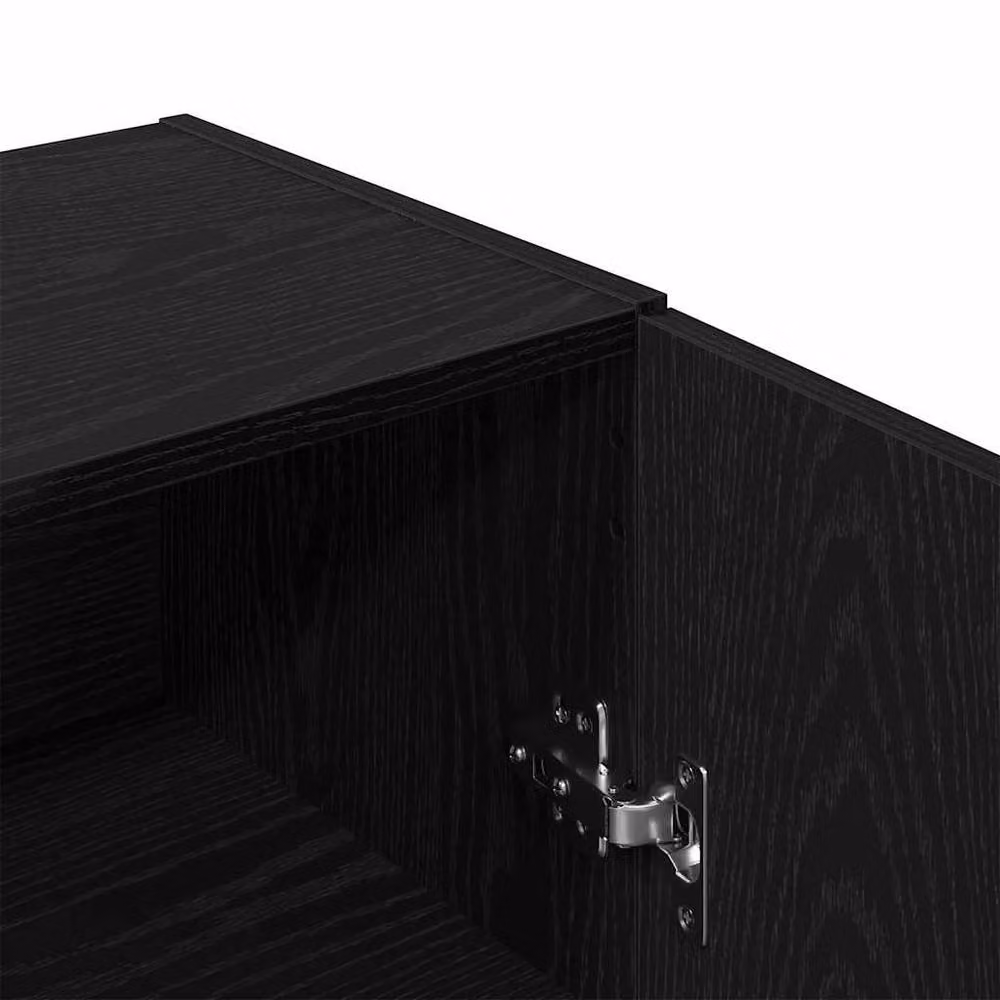 Berkfield Home Black Oak Sideboard, W: 69.5 cm, D: 34 cm, H: 90 cm – 6