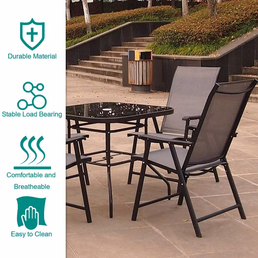 Living and Home Nabu 2 Seater Dining Bistro Set in Brown with Rattan and Glass Details – 5
