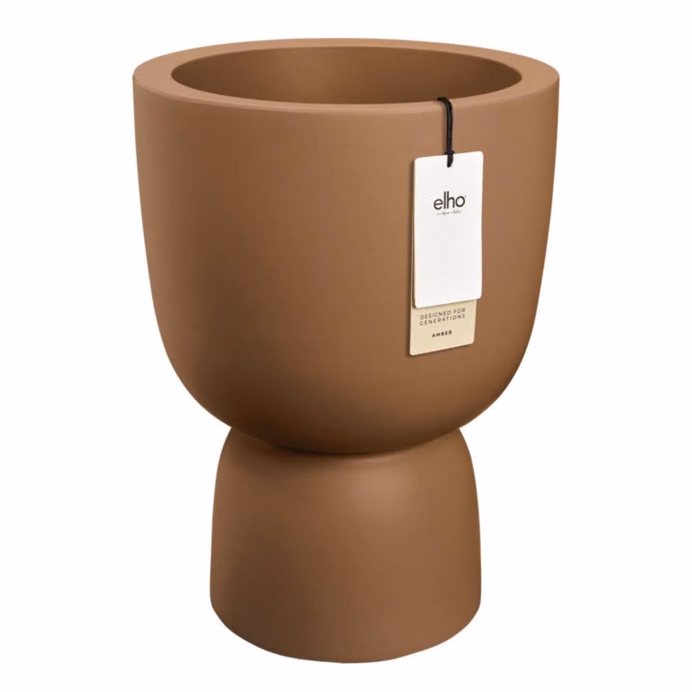 Elho Amber Coupe 41 Brown Plastic Indoor and Outdoor Planter – 4