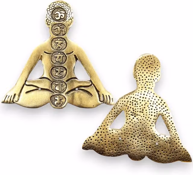 KDMD Gold Aluminum Seven Chakra Yoga Incense Holder