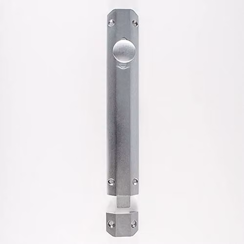 Loops Surface Mounted Flat Sliding Door Bolt Lock in Silver