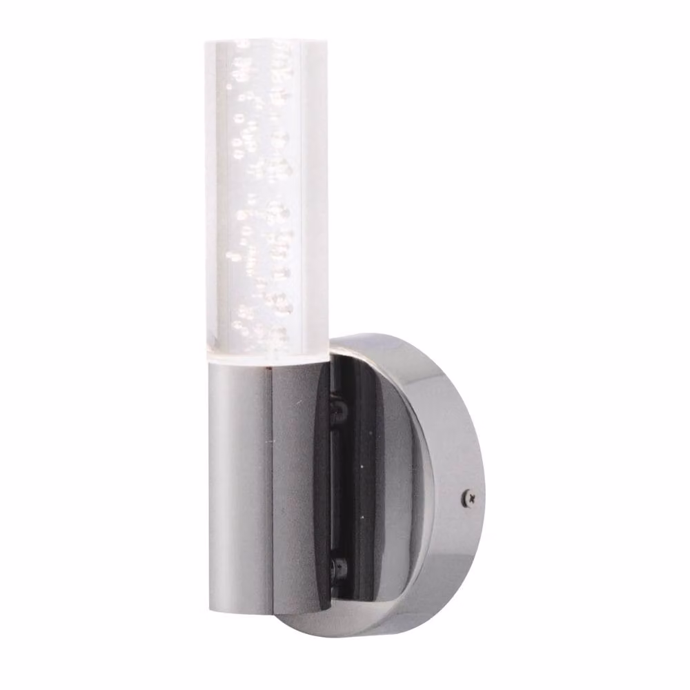 First Choice Lighting Orin Set of 2 Silver Chrome Bathroom Wall Lights with Transparent Glass Details – 2