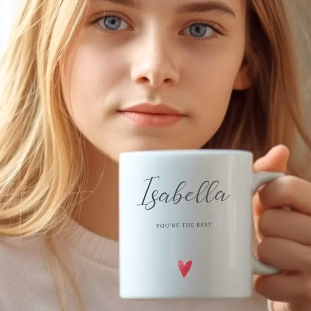 Aye Do Gifts Personalised Little Heart Ceramic Mug in White