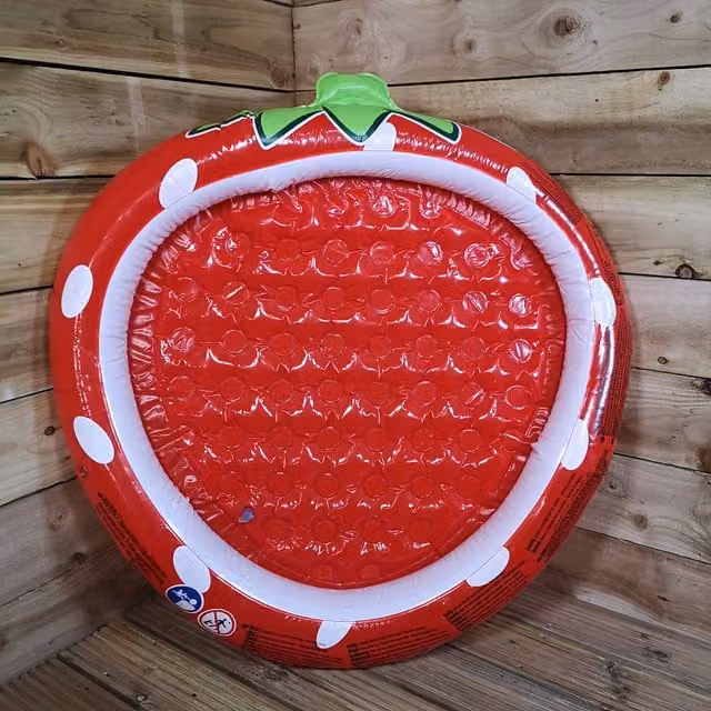 Samuel Alexander Inflatable Strawberry Round Paddling Pool for Babies and Toddlers, Red
