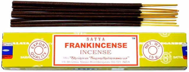 Satya Natural Frankincense Incense Sticks, Yellow and Brown